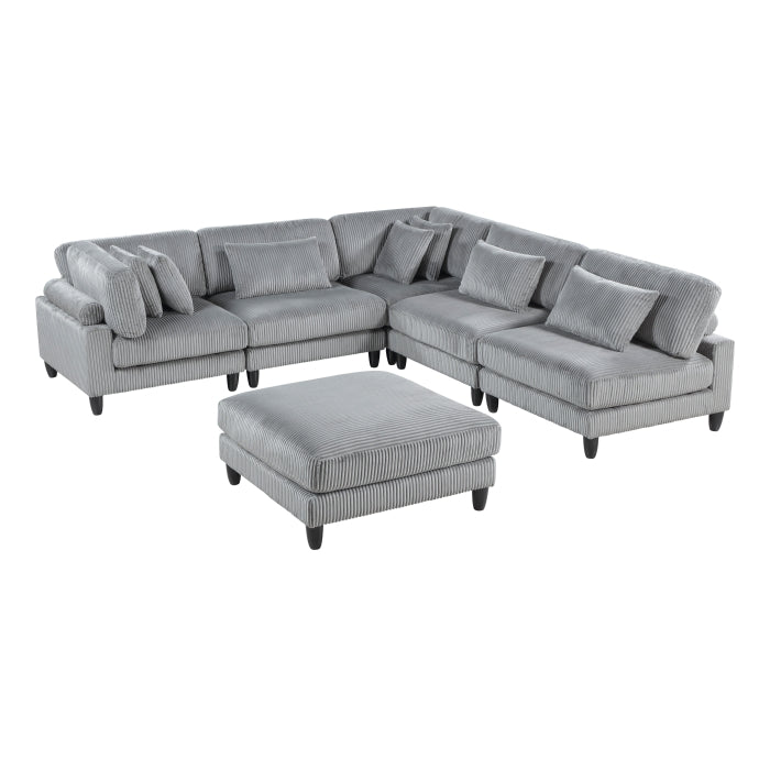Robstown 6-Piece Modular Sectional with Ottoman (9688GY*62CR3ACOT)