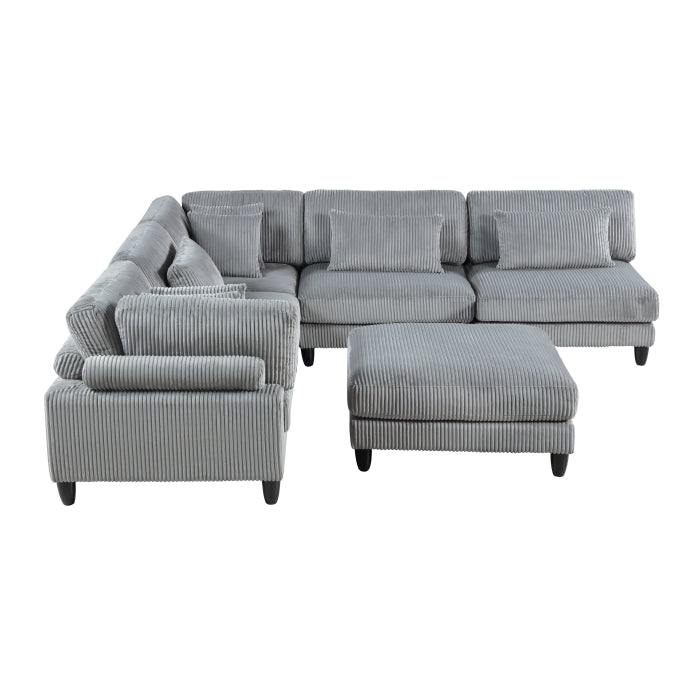 Robstown 6-Piece Modular Sectional with Ottoman (9688GY*62CR3ACOT)