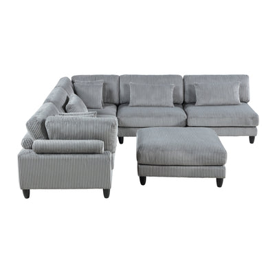 Robstown 6-Piece Modular Sectional with Ottoman (9688GY*62CR3ACOT)