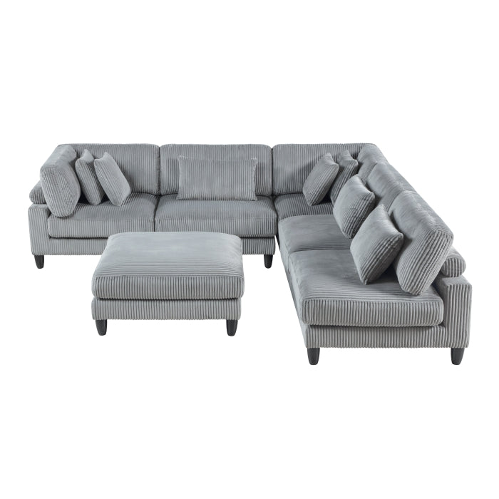 Robstown 6-Piece Modular Sectional with Ottoman (9688GY*62CR3ACOT)