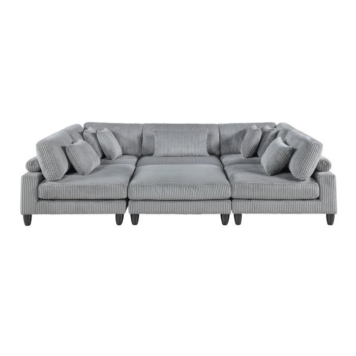 Robstown 6-Piece Modular Sectional with Ottoman (9688GY*62CR3ACOT)