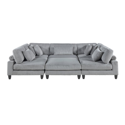 Robstown 6-Piece Modular Sectional with Ottoman (9688GY*62CR3ACOT)