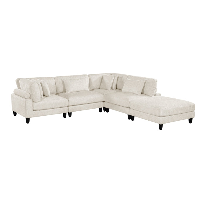 Robstown 5-Piece Modular Sectional with Ottoman (9688NBE*52CR2ACOT)