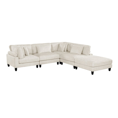 Robstown 5-Piece Modular Sectional with Ottoman (9688NBE*52CR2ACOT)