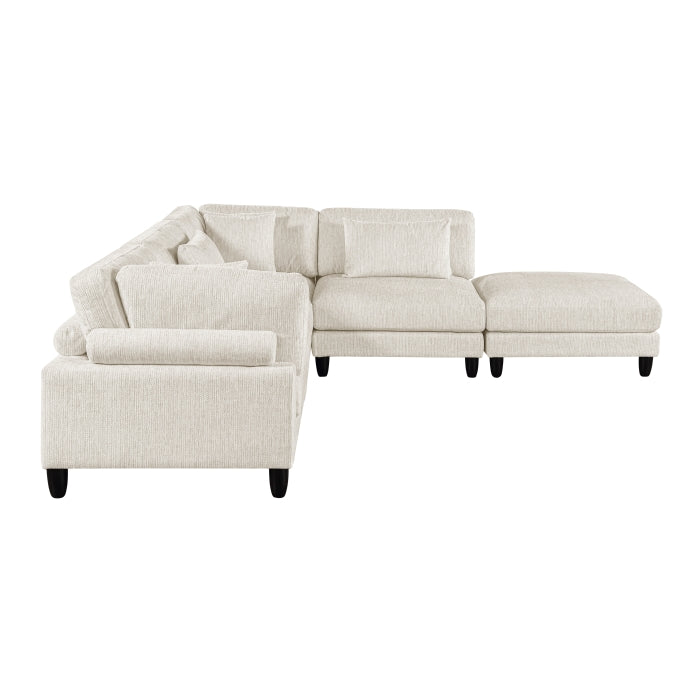 Robstown 5-Piece Modular Sectional with Ottoman (9688NBE*52CR2ACOT)
