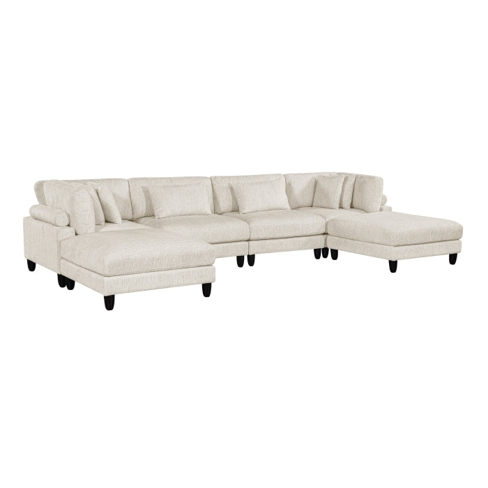 Robstown 6-Piece Modular Sectional with Ottomans (9688NBE*62CR2AC2OT)