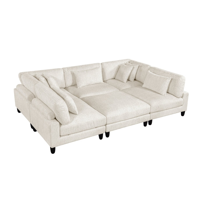 Robstown 6-Piece Modular Sectional with Ottoman (9688NBE*62CR3ACOT)