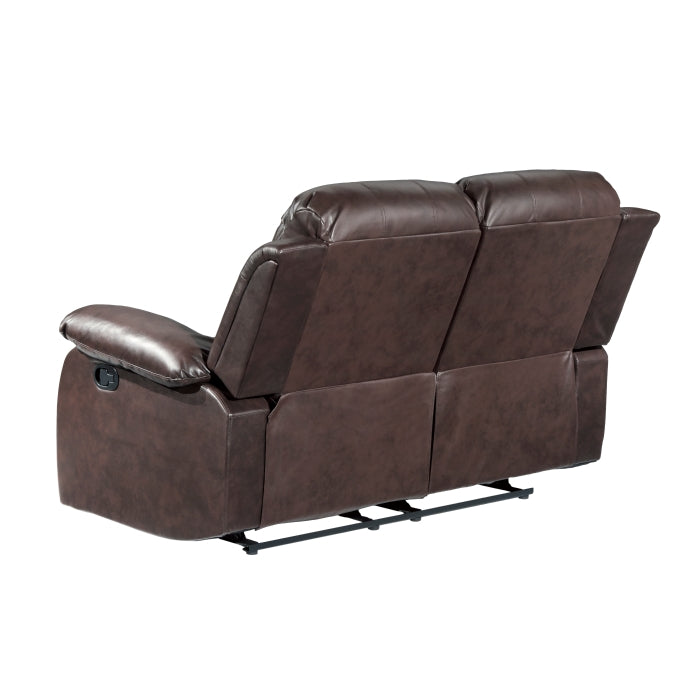 Cranley Brown Manual Reclining Loveseat — Cranley Double Reclining Love Seat (9700BRW-2)