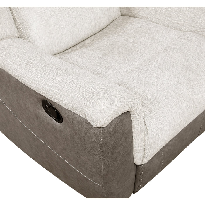 Harriette Beige Manual Reclining Loveseat — Harriette Double Reclining Love Seat with Center Console (9703BE-2)