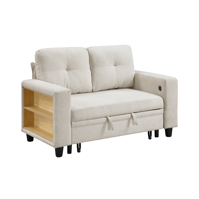 Robinson Love Seat with Pull-out Bed, Shelves and Charging Ports (9705BE-2*)