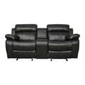 Marille Glider Reclining Loveseat with Center Console — Black Manual