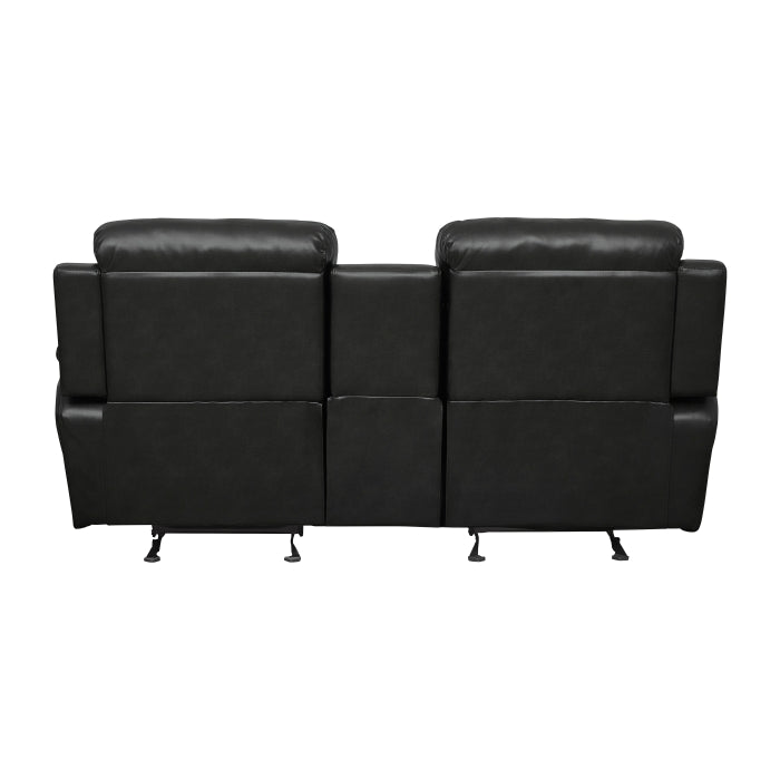 Marille Glider Reclining Loveseat with Center Console — Black Manual