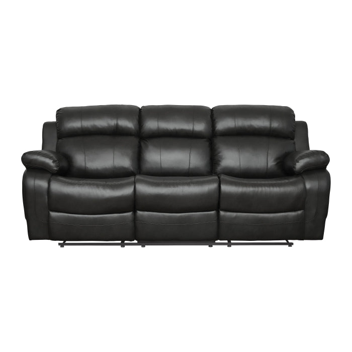 Marille Double Reclining Sofa with Center Drop-Down Cup Holders (9724BLK-3)