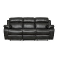 Marille Double Reclining Sofa with Center Drop-Down Cup Holders (9724BLK-3)