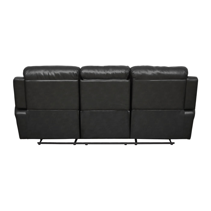 Marille Double Reclining Sofa with Center Drop-Down Cup Holders (9724BLK-3)