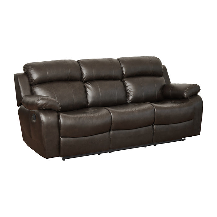 Marille Double Reclining Sofa with Center Drop-Down Cup Holders (9724BRW-3)