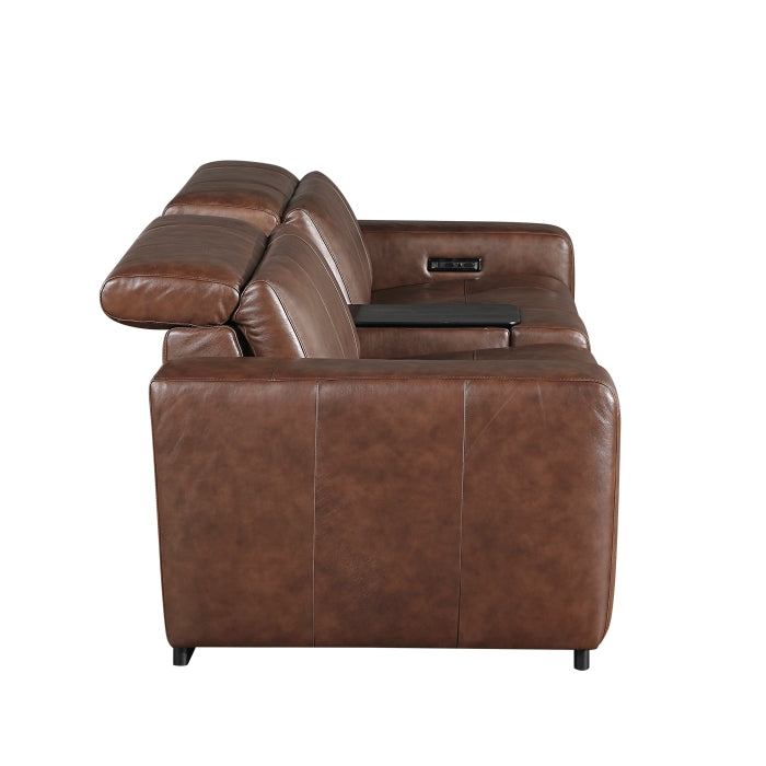 Sutton Power Double Reclining Love Seat with Center Console, Power Headrest and Charging Ports