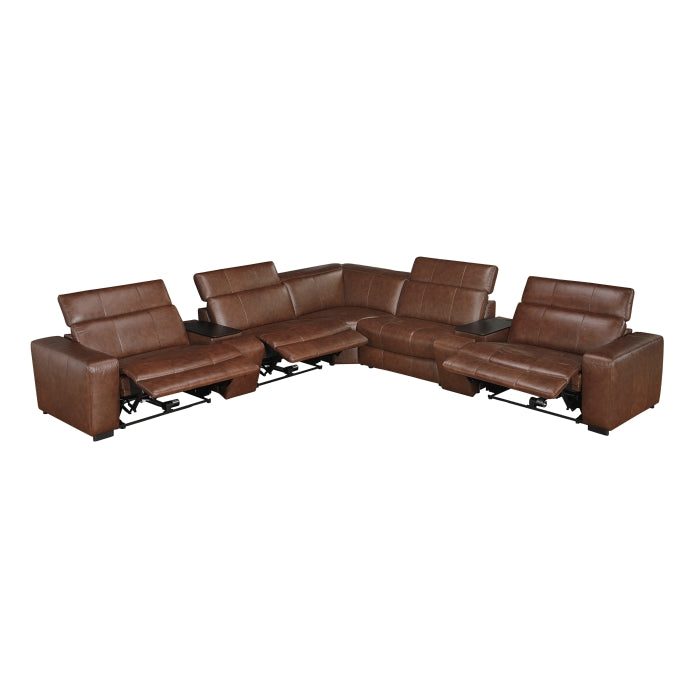 Sutton 7-Piece Modular Power Reclining Sectional with Power Headrests and Charging Ports