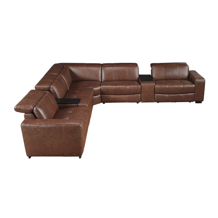Sutton 7-Piece Modular Power Reclining Sectional with Power Headrests and Charging Ports