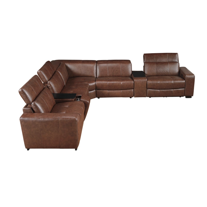 Sutton 7-Piece Modular Power Reclining Sectional with Power Headrests and Charging Ports