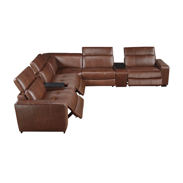 Sutton 7-Piece Modular Power Reclining Sectional with Power Headrests and Charging Ports