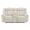 Double Reclining Love Seat with Center Console - Nutmeg - front product view