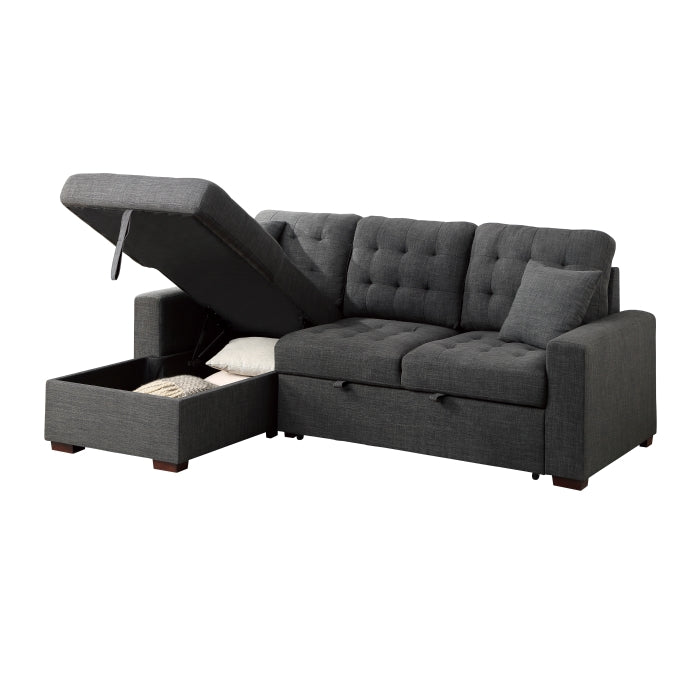 McCafferty 2-Piece Sectional with Pull-out Bed and Left Chaise with Hidden Storage (9916DG*2LCRL)