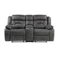 Madrona Hill Reclining Loveseat with Center Console — Gray Manual