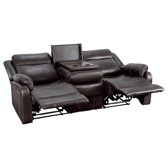 Yerba Double Lay Flat Reclining Sofa with Center Drop-Down Cup Holders