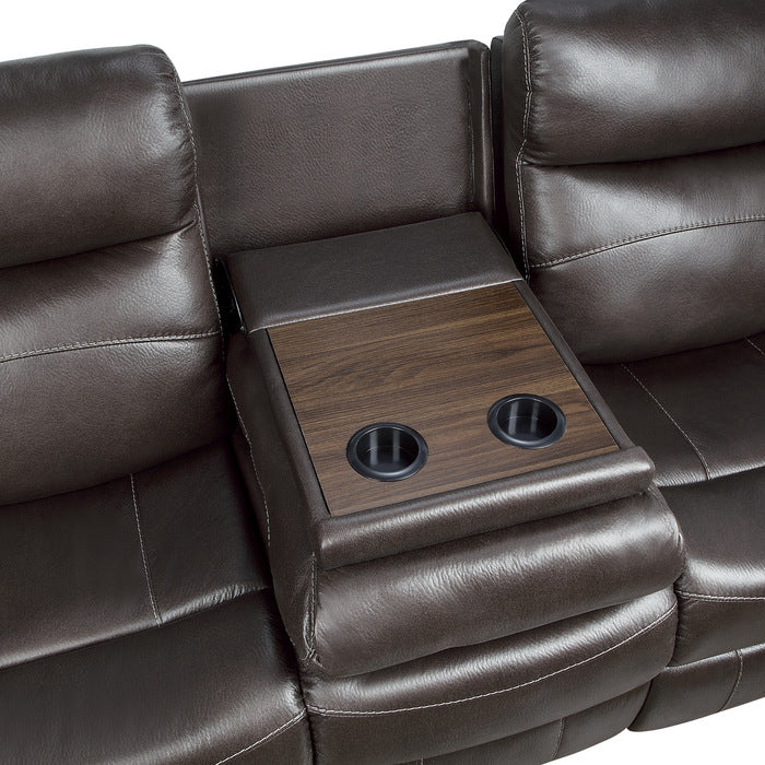 Yerba Double Lay Flat Reclining Sofa with Center Drop-Down Cup Holders