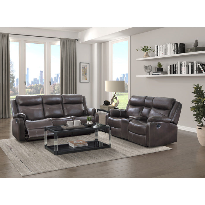 Yerba Double Lay Flat Reclining Sofa with Center Drop-Down Cup Holders