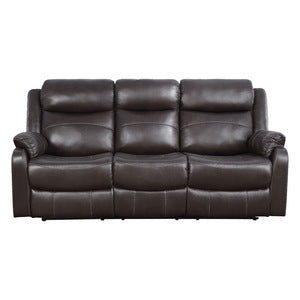 H01 Double Lay Flat Reclining Sofa with Center Drop-Down Cup Holders - Clearance