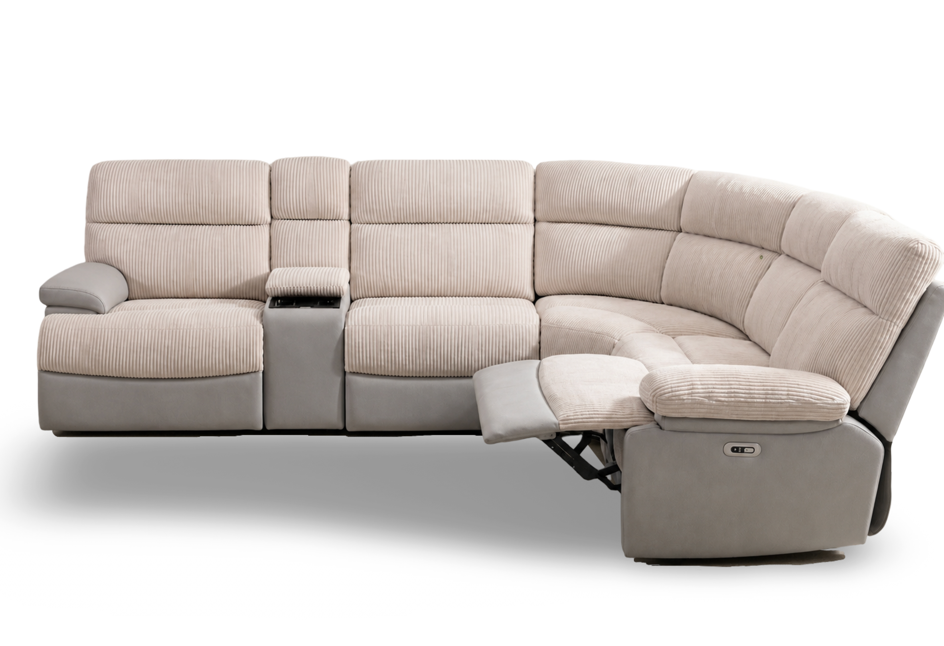 Two-Tone Power Reclining Sectional Sofa 5- Seat