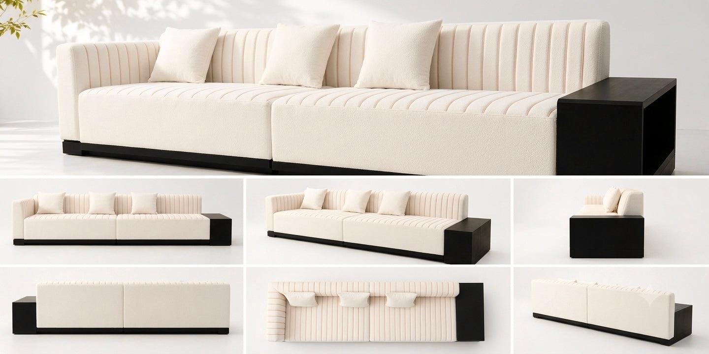 Modem Wabi-Sabi double loveseat and Storage