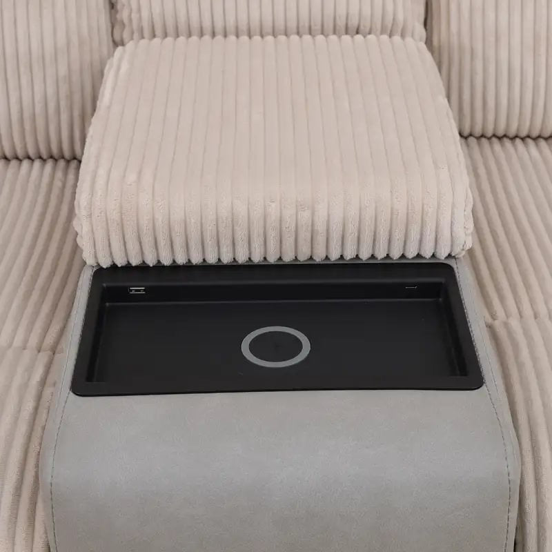 Two-Tone Power Reclining Sectional Sofa 5- Seat