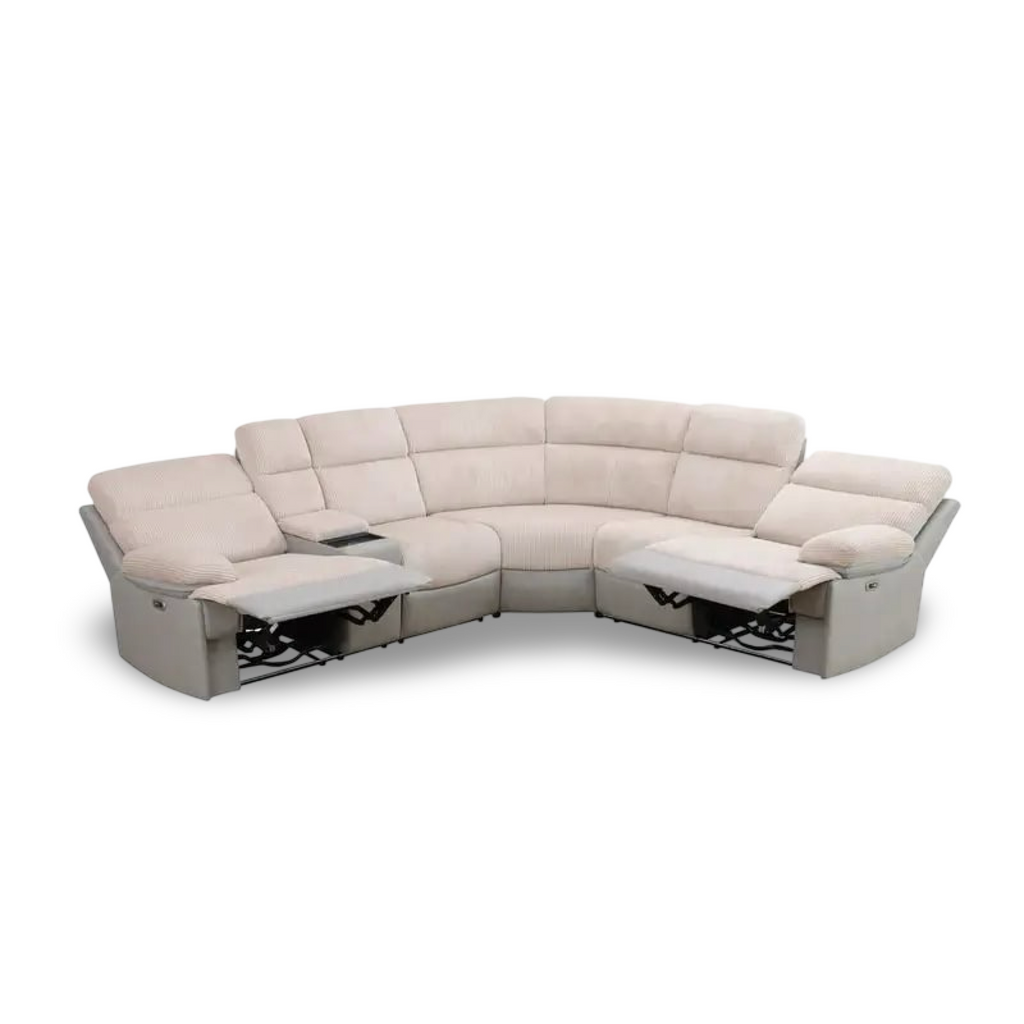 Two-Tone Power Reclining Sectional Sofa 5- Seat