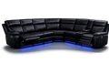 Smart Balck L Power Reclining Sectional sofa & USB-C Charging ,LED