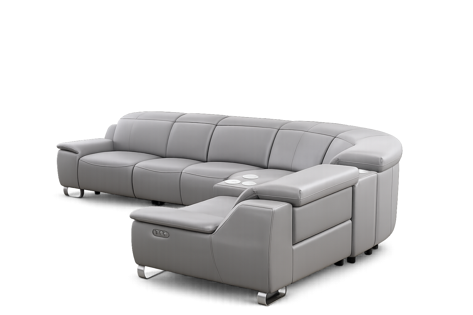 Smart CineFlex Grey Power Reclining Sectional sofa & USB-C Charging ,Bluetooth