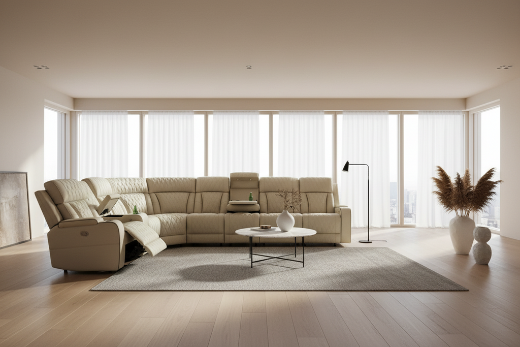 Matina Ivory Power Recliner Sectional