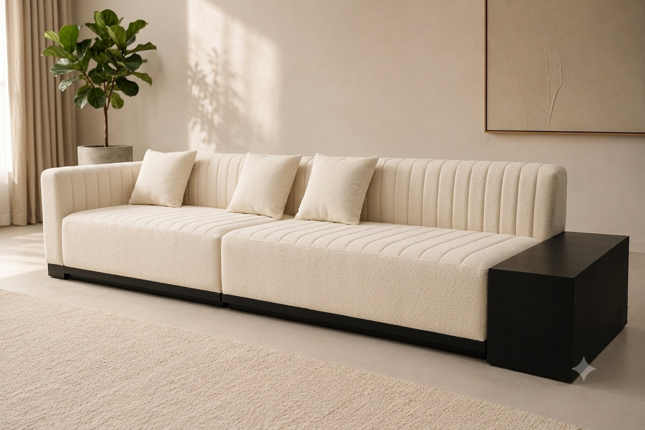 Modem Wabi-Sabi double loveseat and Storage
