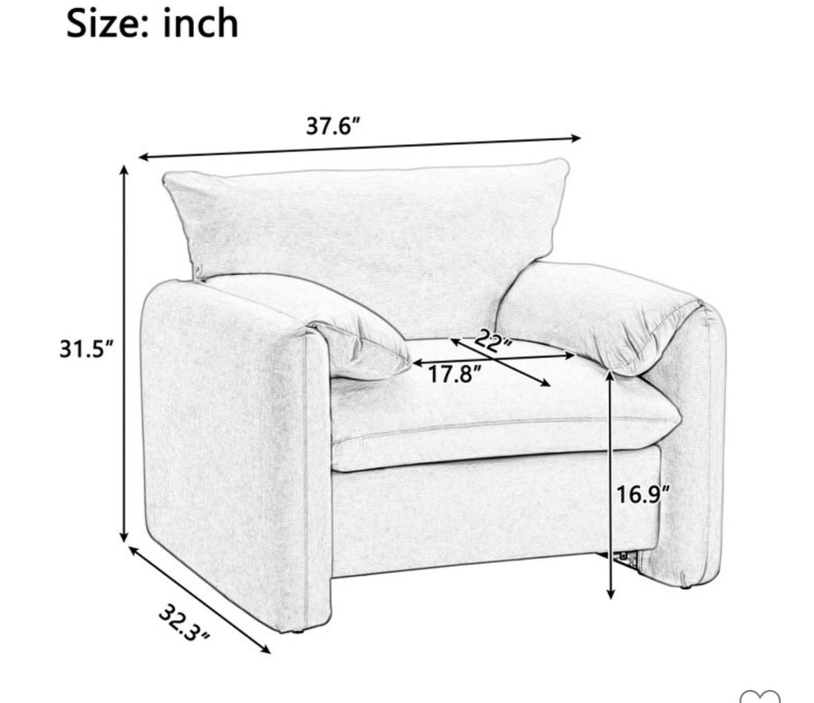 Oversized Accent Chair — Taupe