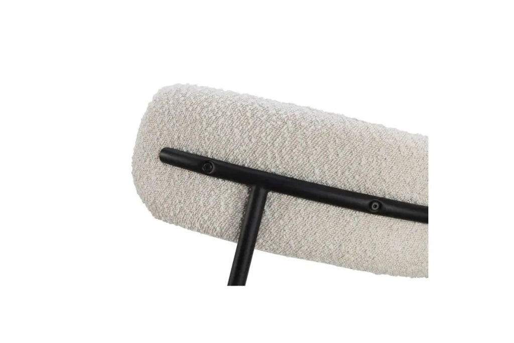 Aere upholstered side chair in ivory - upholstery detail