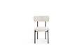 Aere upholstered side chair set in ivory - front angle