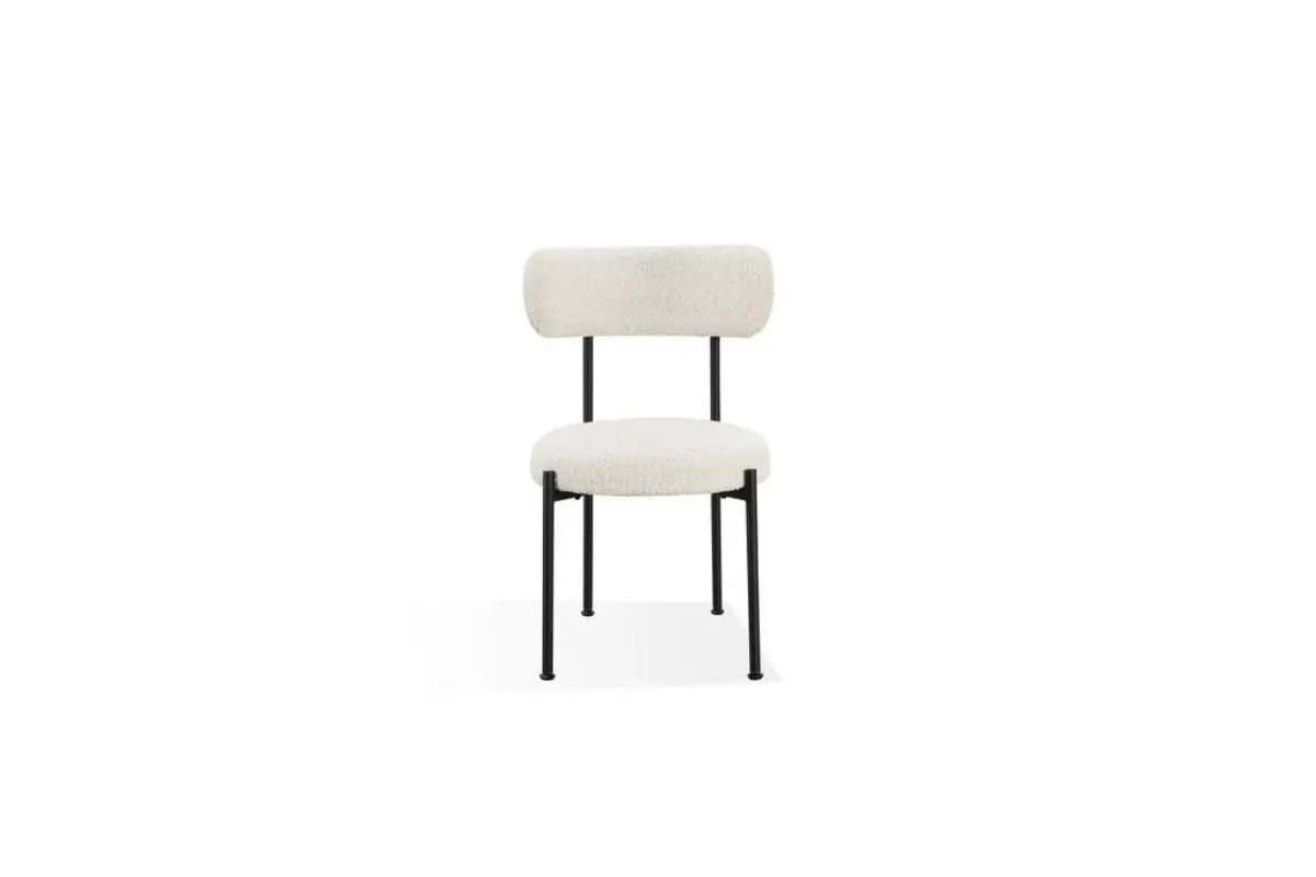 Aere upholstered side chair set in ivory - front angle