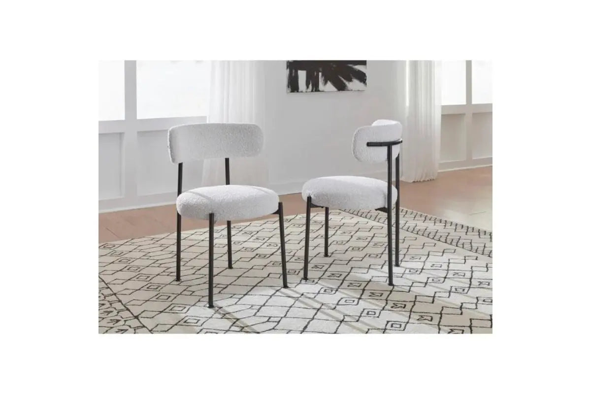 Aere upholstered side chair in ivory - room setting