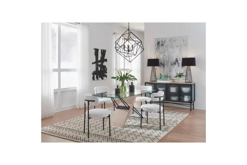 Aere upholstered side chair in ivory - alternate room setting