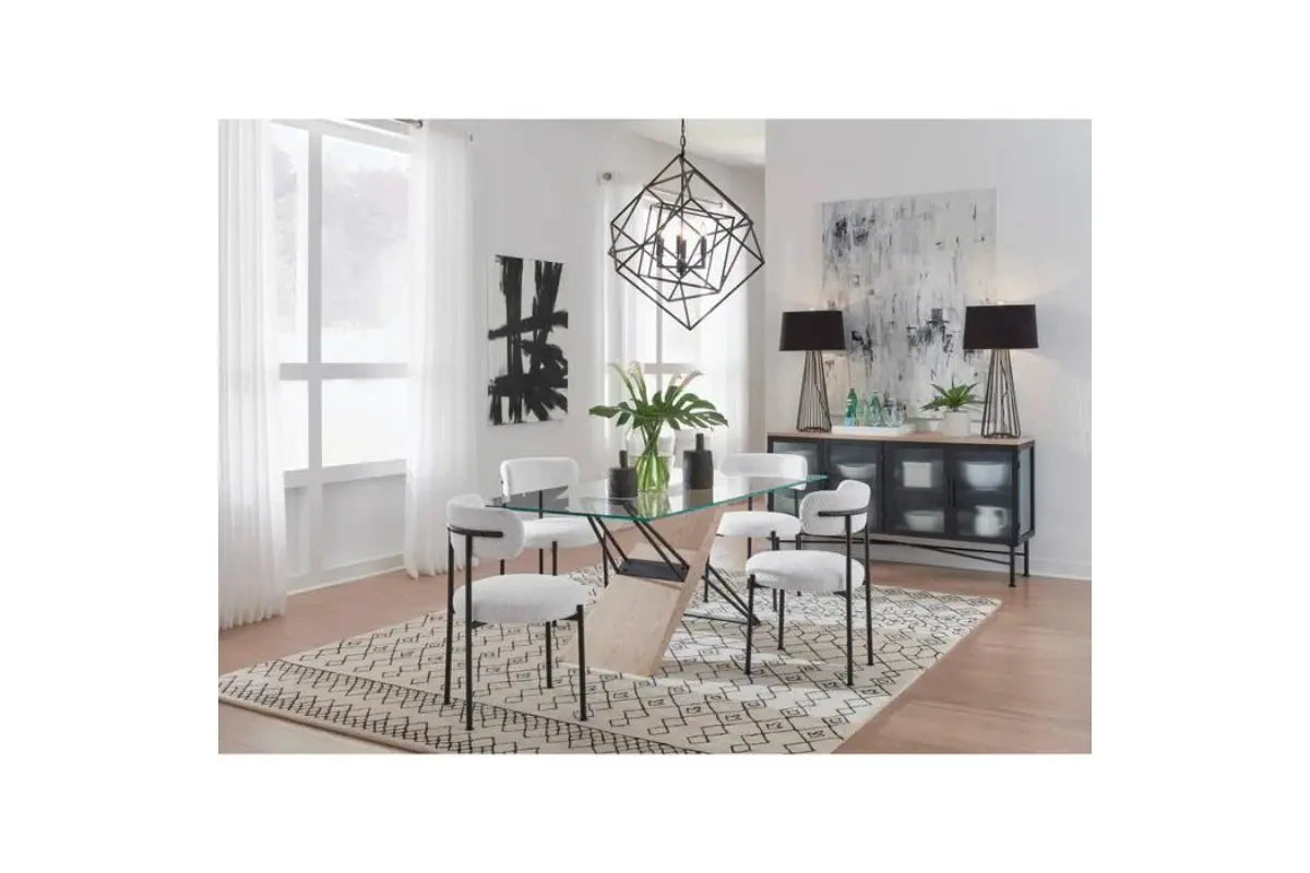 Aere upholstered side chair in ivory - alternate room setting