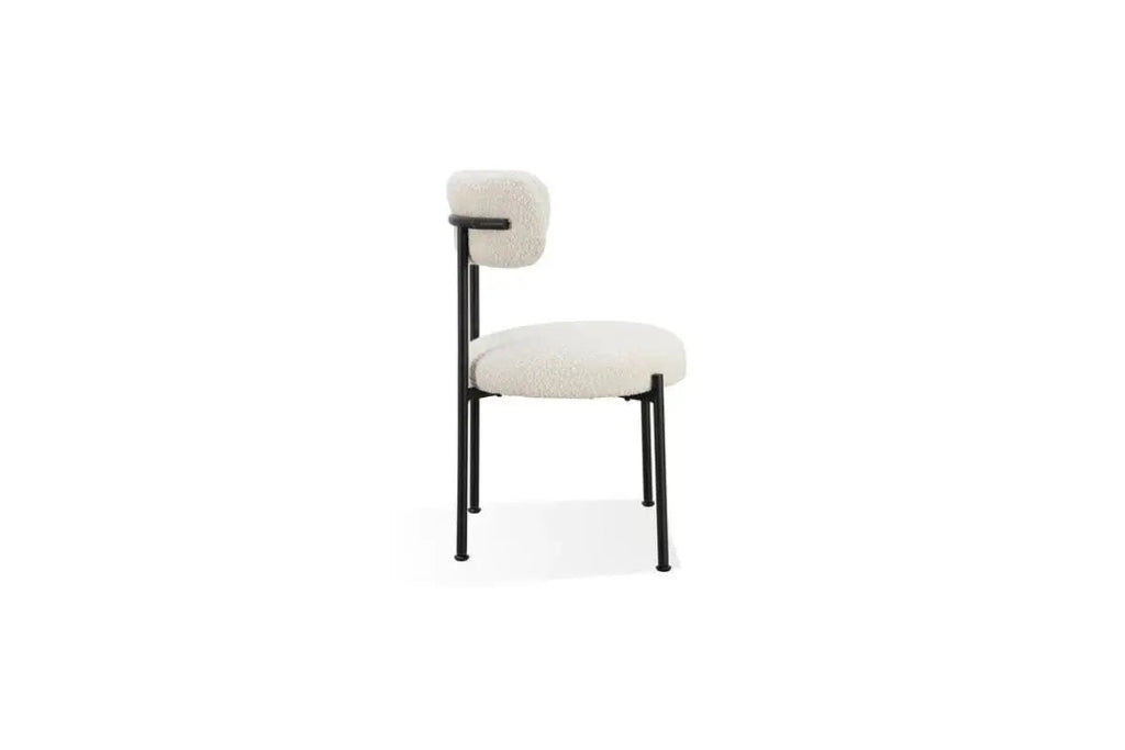 Aere upholstered side chair in ivory - side
