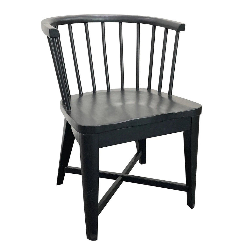 Americana barrel back side chair set in black - angled