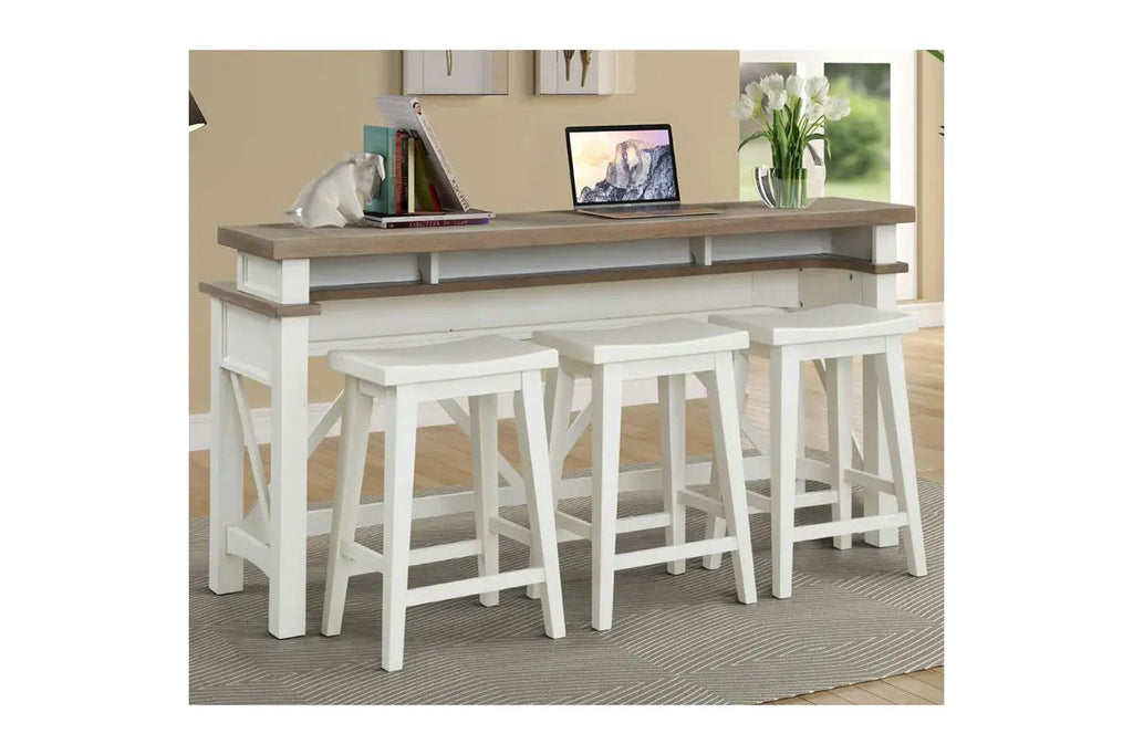 Americana saddle counter height stool in cotton - room setting